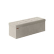 Foldable Storage Ottoman Bench – Velvet – Cream White – Includes Extra Storage Boxes