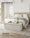 Foldable Storage Ottoman Bench – Velvet – Cream White – Includes Extra Storage Boxes