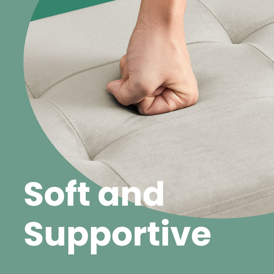 Foldable Ottoman – Fabric – Slate Grey – Storage Footstool with 300 kg Capacity