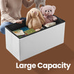 Ottoman Bench – PU Leather and Foam – Black – Folding with Storage Space