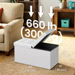 Ottoman Bench – PU Leather and Foam – Black – Folding with Storage Space