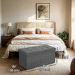 Linen Look Ottoman – Foam, MDF – Dark Grey – Folding Design, 80L Capacity