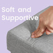 Ottoman – Linen Fabric – Dark Blue – Foldable Storage Bench with 80L Capacity