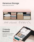 Foldable Storage Ottoman Bench – Fabric – Jelly Pink – Versatile Foot Rest and Storage Solution
