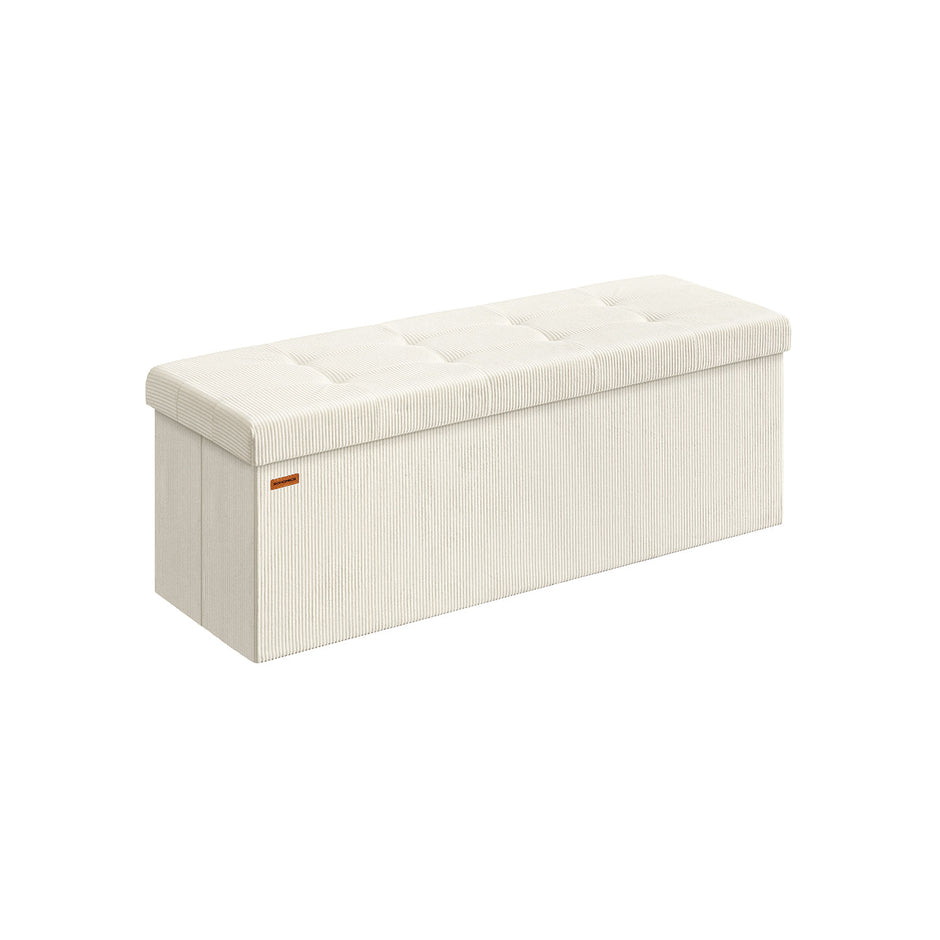 Foldable Storage Ottoman Bench – Fabric – Jelly Pink – Versatile Foot Rest and Storage Solution