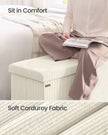 Foldable Storage Ottoman Bench – Fabric – Jelly Pink – Versatile Foot Rest and Storage Solution