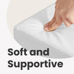 Folding Storage Ottoman Bench – Fabric – White – Foldable with High Load Capacity