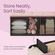 Storage Ottoman Bench – Fabric – Ink Black – Foldable with Storage, Suitable for Living Room and Bedroom