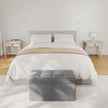 Storage Ottoman Bench – Linen Fabric – Light Grey – Versatile Folding Design
