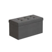 Storage Ottoman – Fabric – Ink Black – Foldable with Storage