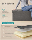 Storage Ottoman – Fabric – Ink Black – Foldable with Storage