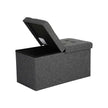Storage Ottoman – Fabric – Grey – Foldable with Flipping Lid and 300 kg Load Capacity