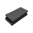 Storage Ottoman – Fabric – Grey – Foldable with Flipping Lid and 300 kg Load Capacity