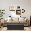 Folding Storage Bench Ottoman – Fabric – Ink Black – Multi-Functional for Living Room, Bedroom, and Entryway