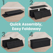 Folding Storage Bench Ottoman – Fabric – Ink Black – Multi-Functional for Living Room, Bedroom, and Entryway