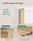 Large Storage Ottoman – Fabric – White – Foldable and Versatile with 300 kg Load Capacity