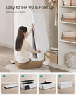Large Storage Ottoman – Fabric – White – Foldable and Versatile with 300 kg Load Capacity