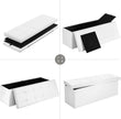 Large Storage Ottoman – Fabric – White – Foldable and Versatile with 300 kg Load Capacity