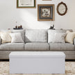 Folding Storage Bench Ottoman – Fabric – Ink Black – Multi-Functional for Living Room, Bedroom, and Entryway