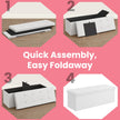 Folding Storage Bench Ottoman – Fabric – Ink Black – Multi-Functional for Living Room, Bedroom, and Entryway