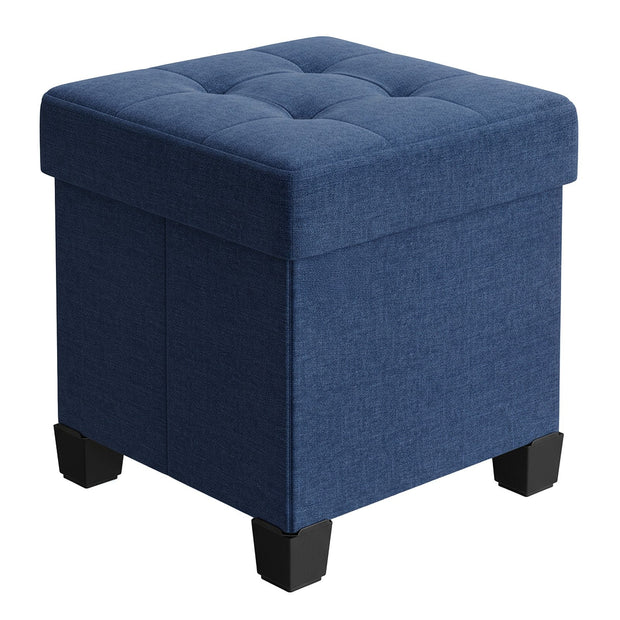 Storage Ottoman – Fabric – Ink Black – Foldable with Storage, Supports up to 300 kg
