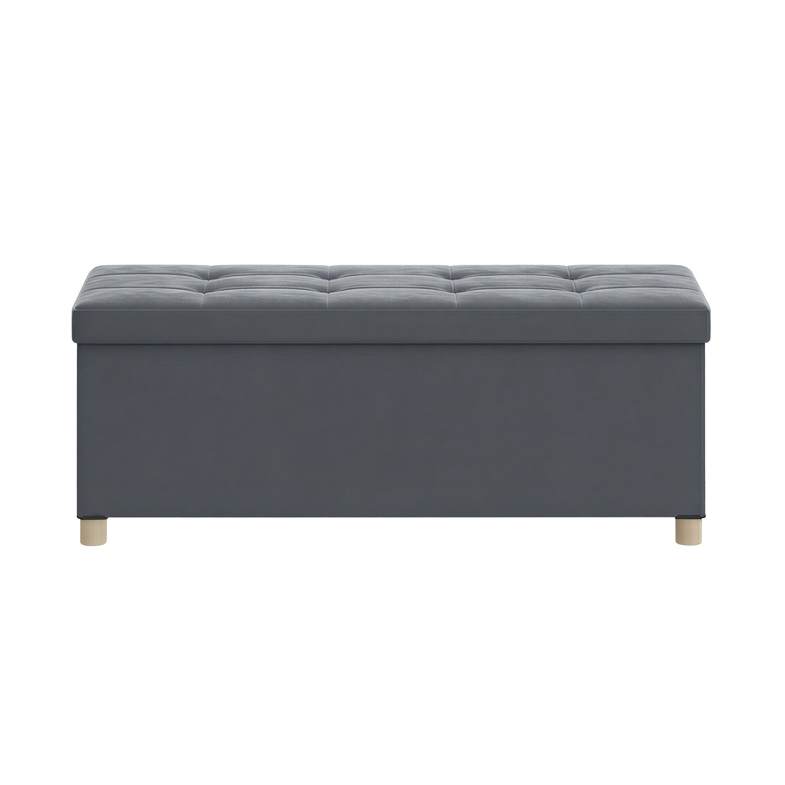 Foldable Storage Ottoman – Velvet – Cappuccino Beige – 112 L Capacity with Lid
