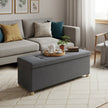 Foldable Storage Ottoman – Velvet – Cappuccino Beige – 112 L Capacity with Lid