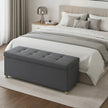 Foldable Storage Ottoman – Velvet – Cappuccino Beige – 112 L Capacity with Lid