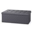 Folding Storage Bench – Fabric – Ink Black – Versatile Ottoman with Internal Storage
