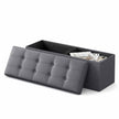 Folding Storage Bench – Fabric – Ink Black – Versatile Ottoman with Internal Storage