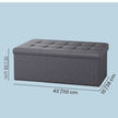 Folding Storage Bench – Fabric – Ink Black – Versatile Ottoman with Internal Storage