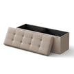 Folding Storage Bench – Fabric – Ink Black – Versatile Ottoman with Internal Storage