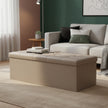 Folding Storage Bench – Fabric – Ink Black – Versatile Ottoman with Internal Storage