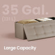 Folding Storage Bench – Fabric – Ink Black – Versatile Ottoman with Internal Storage