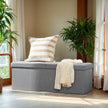 Foldable Storage Ottoman – Fabric – Light Grey – 120L Capacity with Flipping Lid