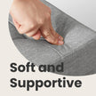 Foldable Storage Ottoman – Fabric – Light Grey – 120L Capacity with Flipping Lid