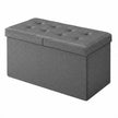 Foldable Storage Ottoman Bench – Fabric – Grey – 300 kg Load Capacity with Flip Lid