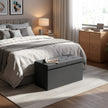 Foldable Storage Ottoman Bench – Fabric – Grey – 300 kg Load Capacity with Flip Lid