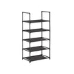 5-Tier Shoe Rack – Metal Frame – Black – Space-Saving Design with Non-Woven Fabric Shelves