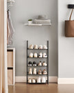 5-Tier Shoe Rack – Metal Frame – Black – Space-Saving Design with Non-Woven Fabric Shelves