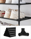 5-Tier Shoe Rack – Metal Frame – Black – Space-Saving Design with Non-Woven Fabric Shelves