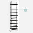 10-Tier Shoe Rack – Metal Frame – Black – Space-Saving Design with Non-Woven Fabric Shelves
