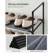 10-Tier Shoe Rack – Metal Frame and Non-Woven Fabric – Black – Space-Saving Shoe Storage