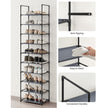10-Tier Shoe Rack – Metal Frame and Non-Woven Fabric – Black – Space-Saving Shoe Storage
