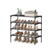 4-Tier Shoe Rack – Non-Woven Fabric – Ink Black – Space-Saving Design