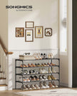 4-Tier Shoe Rack – Non-Woven Fabric – Ink Black – Space-Saving Design