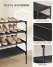 4-Tier Shoe Rack – Non-Woven Fabric – Ink Black – Space-Saving Design