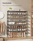 4-Tier Shoe Rack – Non-Woven Fabric – Ink Black – Space-Saving Design