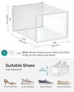 Shoe Storage Boxes – Plastic – Transparent and White – Stackable and Versatile, Set of 12