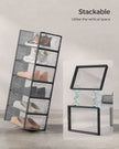Shoe Storage Boxes – Transparent Plastic – Ink Black – Stackable Organizer for Sizes Up to UK 11